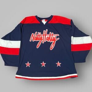 Undefeated x AK Hockey Jersey 2XL Natty Hatty Navy Blue #17 Streetwear Undftd